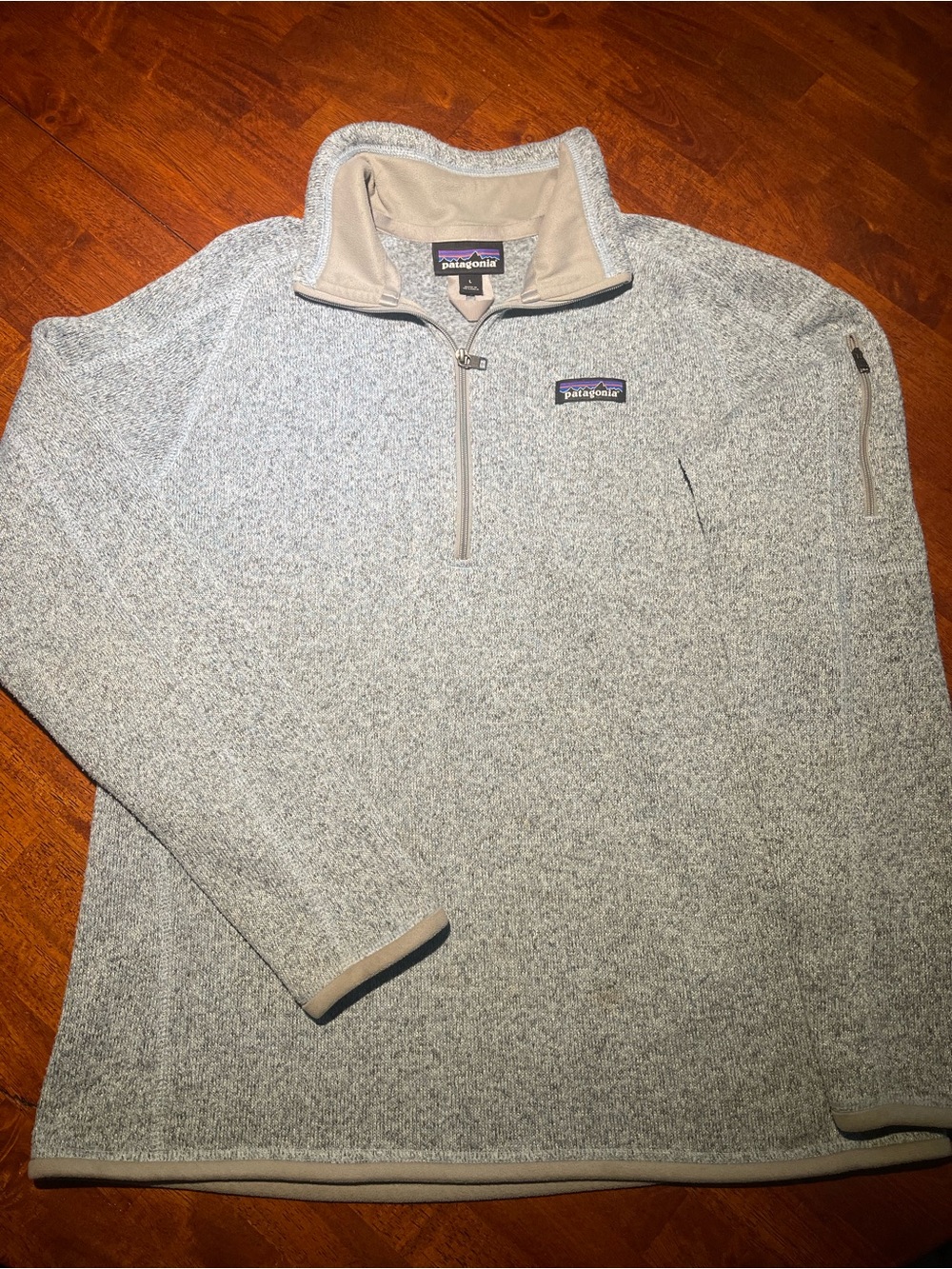 Patagonia Light Heather blue women's quarter Zip Fleece Pullover